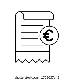 Ícone Euro esboço editável traçado linha desenho eps.