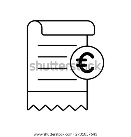 Euro icon outline editable stroke line drawing eps.