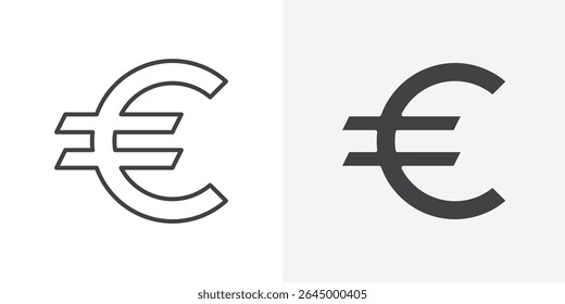 Euro icon Outline vector sign