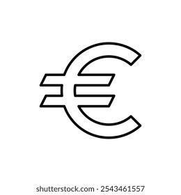 Ícone Euro Vetor de contorno para interface do usuário da Web