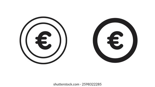 Euro icon outlined icon vector collection.