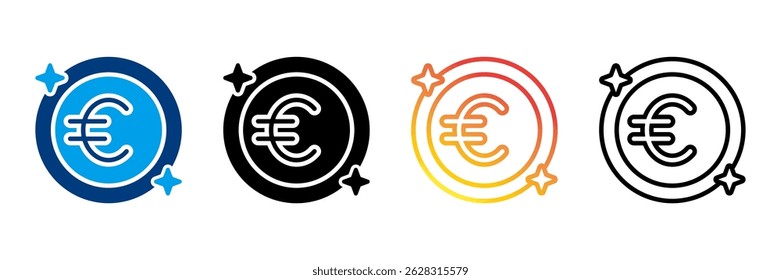 Conjunto de iconos de euro Colección de estilo diferente