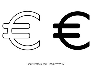 Euro icon set flat style, Euro sign. euro icon vector simple design. Money vector symbol isolated on white background. Euro vector illustration.