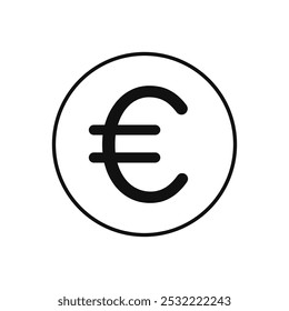 Icono de euro. icono de línea delgada simple.