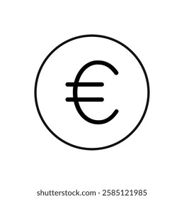 Euro icon. simple thin line vector icon