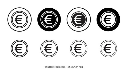 Ícone Euro Contorno fino simples