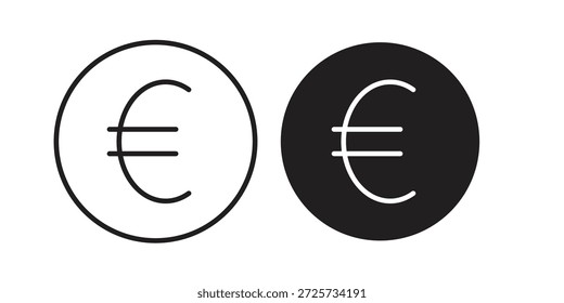 Icono del euro para la Plantilla. Conjunto de gráficos de Vector de iconos