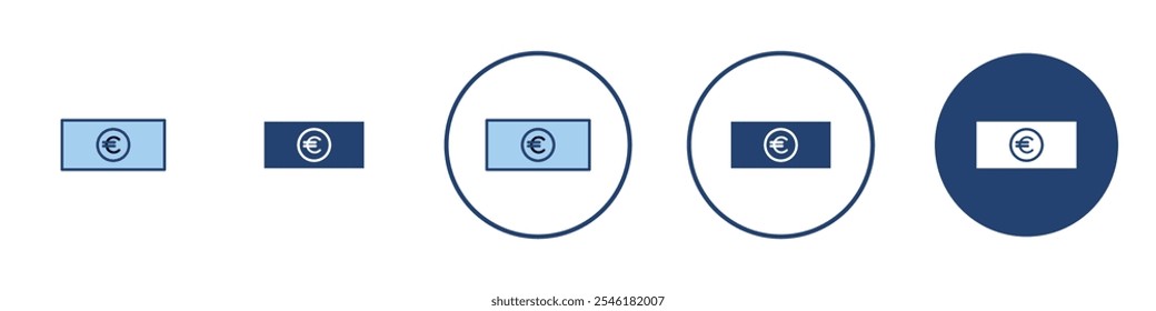 Euro Icon Thin line art isolated