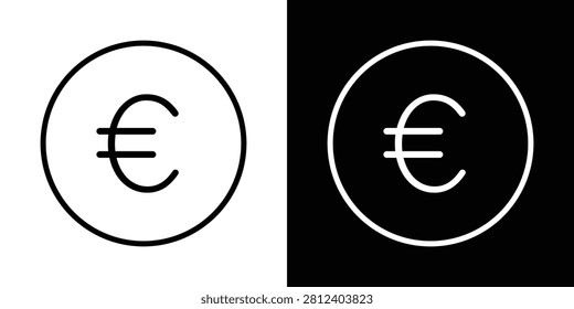 Euro icon Thin vector line art.