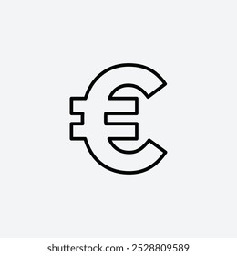 Euro icon in tree different line stroke sizes.