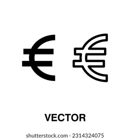 Euro Icon in trendy flat style isolated on white background, Euro symbol for your web site design, logo, app.eps