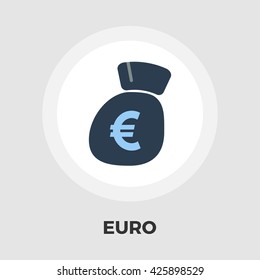 Euro icon vector. Flat icon isolated on the white background. Editable EPS file. Vector illustration.