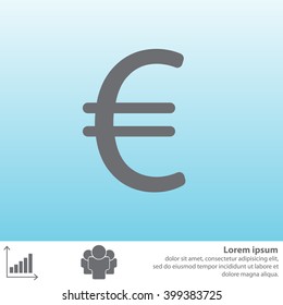 Euro icon. Vector illustration.