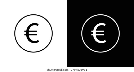 Euro icon vector illustration for app ui.