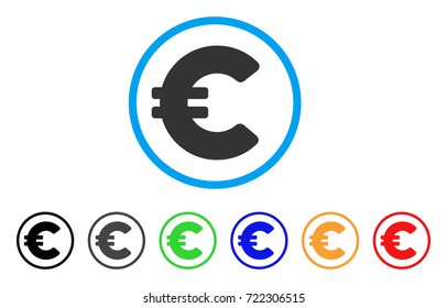 Euro icon. Vector illustration style is a flat iconic euro symbol with black, gray, green, blue, red, orange color additional versions. Designed for web and software interfaces.