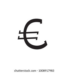 Euro icon vector isolated on white background. Trendy euro icon in flat style. Template for app, ui and logo. Icon euro for your web site. Modern euro icon, EPS 10