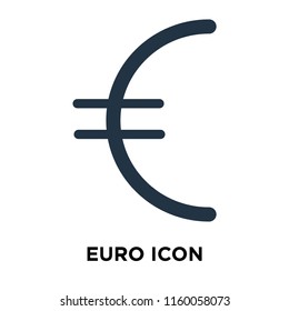Euro icon vector isolated on white background, Euro transparent sign