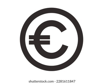 Vector de icono del euro sobre fondo blanco. Símbolo del euro. Ilustración del vector
