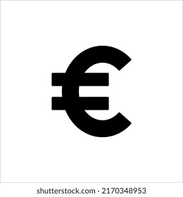 euro icon vector simple design on white background