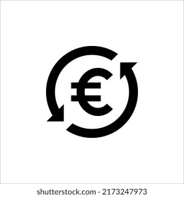 diseño simple del vector del icono del euro sobre fondo blanco