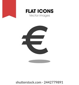 diseño simple del vector del icono del euro, estilo plano