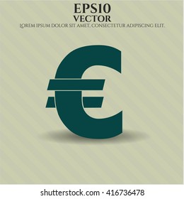 euro icon vector symbol flat eps jpg app web concept website