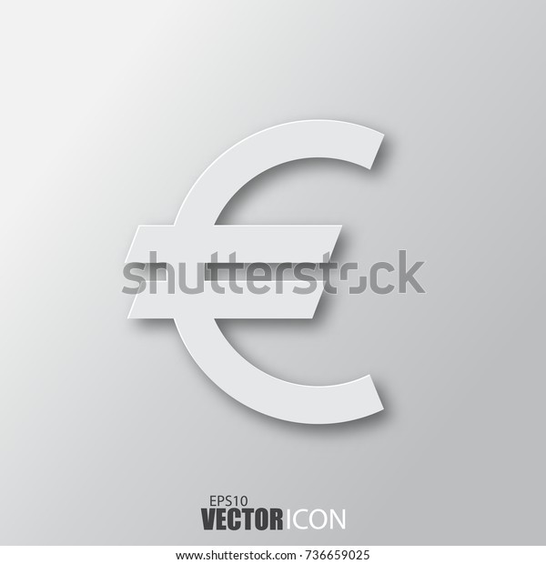 euro icon white style shadow isolated stock vector royalty free 736659025 shutterstock