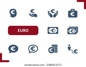 Euro Icons. Cash, Euro Bill, Money, Buy, Pay, Buying, Paying Icon. Professional, pixel perfect vector icon set.