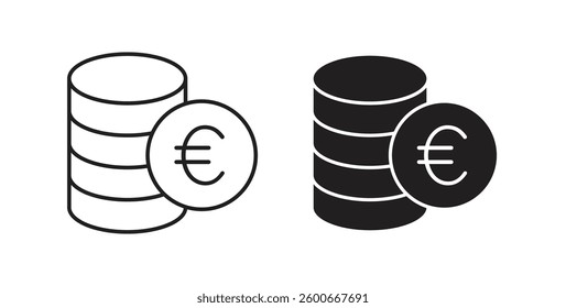 Euro icons graphics set vectors