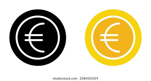 Euro icons pack in black and colored version