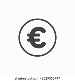 Euro icons set. filled and line illustration