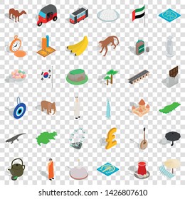 Euro icons set. Isometric style of 36 euro vector icons for web for any design