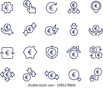 Euro icons set vector design 