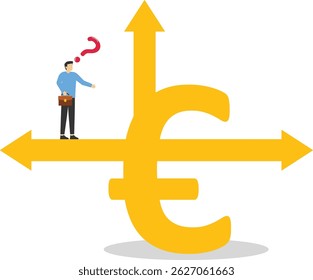 Euro investimento e desenvolvimento, moeda global e desenvolvimento econômico ilustração stock de pesquisa