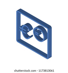 Euro isometric left top view 3D icon