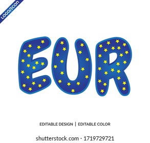 Euro letter logo and icon for vector illustration Design