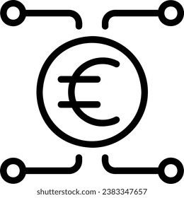 vector de ilustración de icono de línea euro
