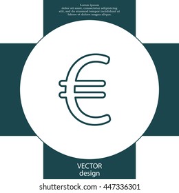 Euro line icon. Vector illustration.