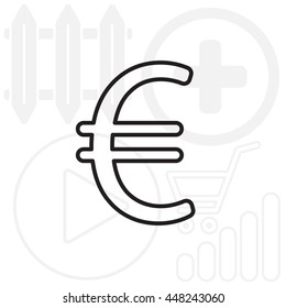 Euro line icon. Vector illustration.