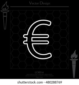Euro line icon. Vector illustration.