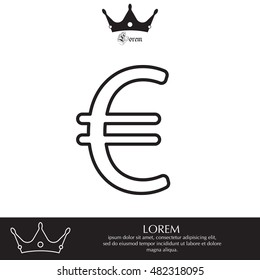 Euro line icon. Vector illustration.