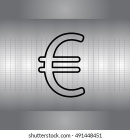 Euro line icon. Vector illustration.
