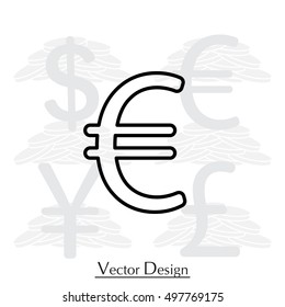 Euro line icon. Vector illustration.
