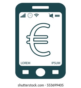 Euro line icon. Vector illustration.