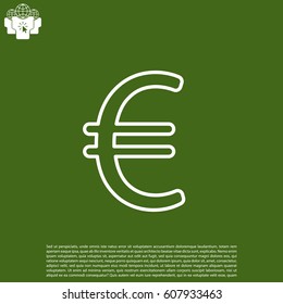 Euro line icon. Vector illustration.