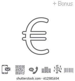 Euro line icon. Vector illustration.