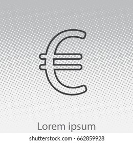 Euro line icon. Vector illustration.