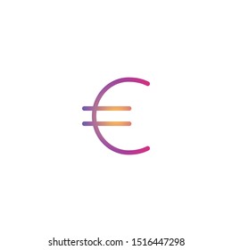 Euro  - Line Vector Icon