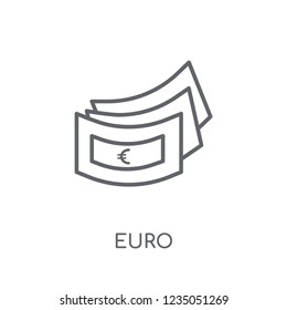 Euro linear icon. Modern outline Euro logo concept on white background from e-commerce and payment collection. Suitable for use on web apps, mobile apps and print media.