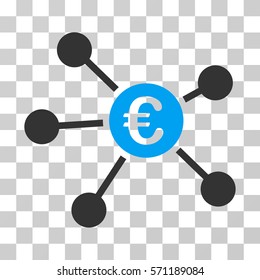 Euro Links icon. Vector illustration style is flat iconic bicolor symbol, blue and gray colors, transparent background. Designed for web and software interfaces.